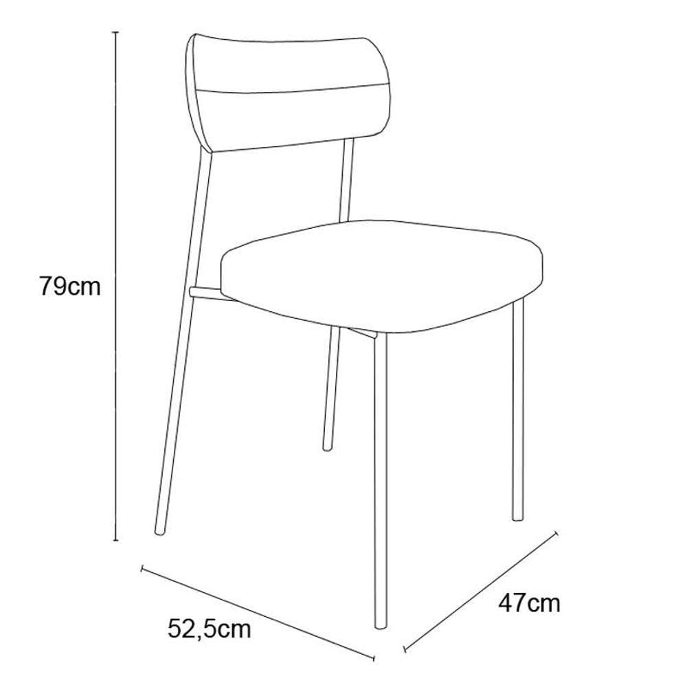 Miniatura Kit 8 Cadeiras Mila Laminado Caramelo/linho Bege - Fdecor