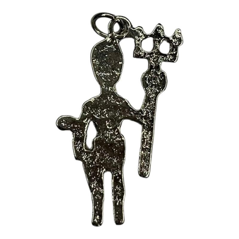 Miniatura Pingente Exu Imagem 3,1 Cm Niquelado