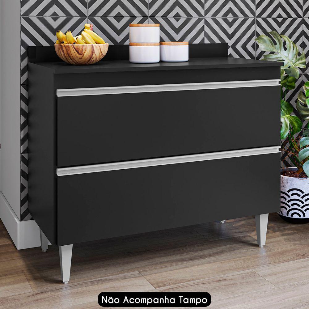 Miniatura Balcão De Cozinha Para Pia 100cm Sem Tampo Julia Z34 Preto - Mpozenato