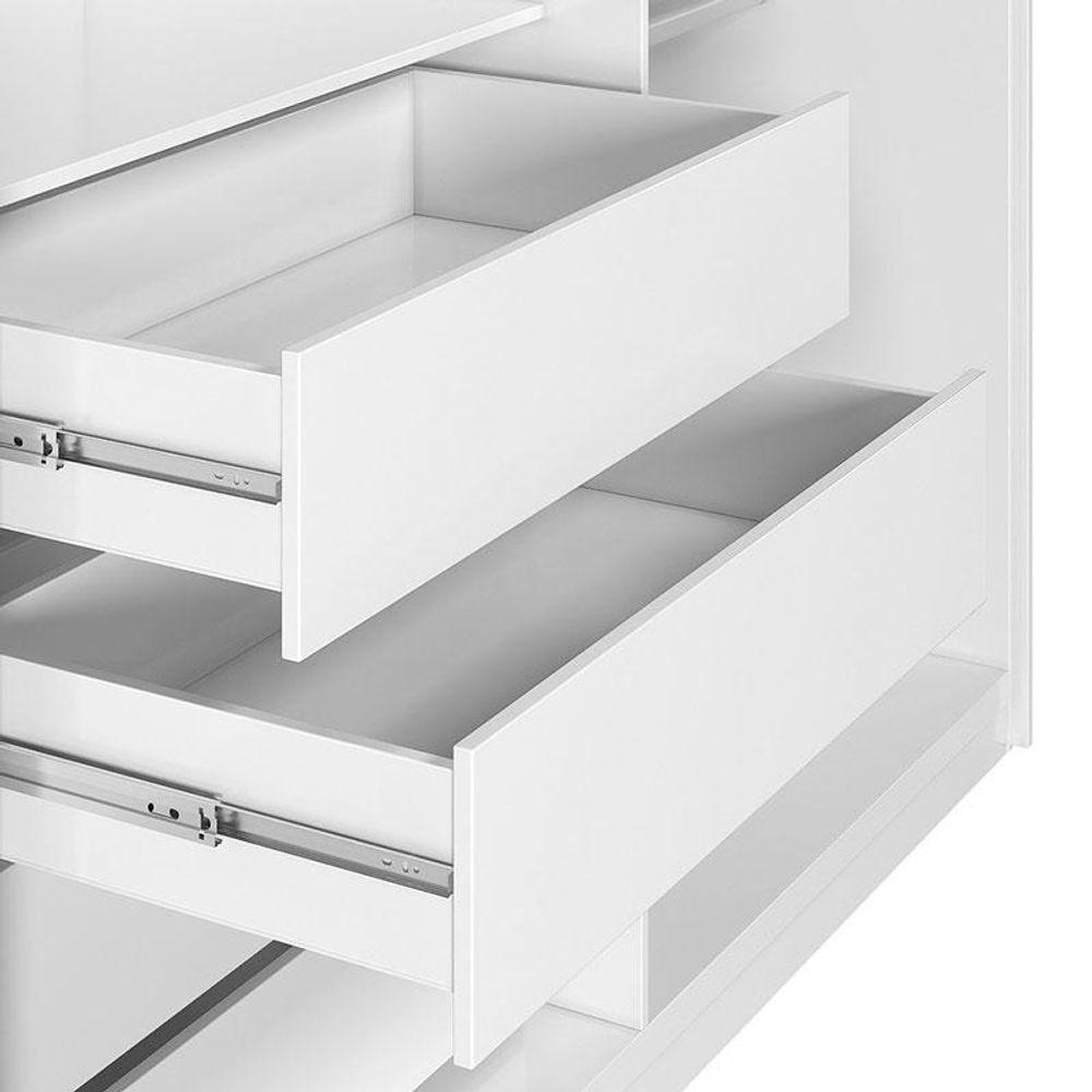 Guarda Roupa Casal Ambiente Venice 62780 Branco Brilho - Demóbile