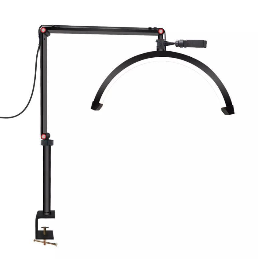 Miniatura Luminária Mesa Led Arco Estética Nail Com Suporte P/Celular