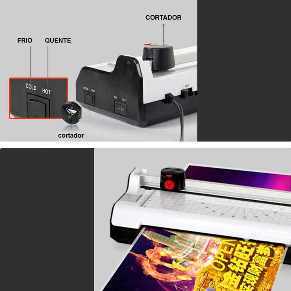 Miniatura Plastificadora Laminadora Refiladora Lorben 5X1 A4 Documento