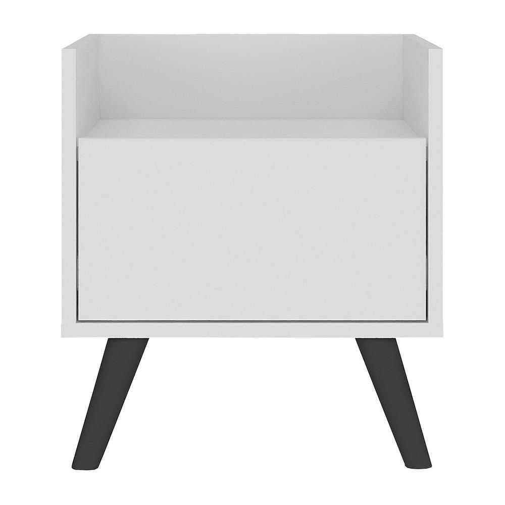 Gabinete Armário Banheiro 40Cm Retrô Multimóveis V5037 Branco/Preto Branco/Preto