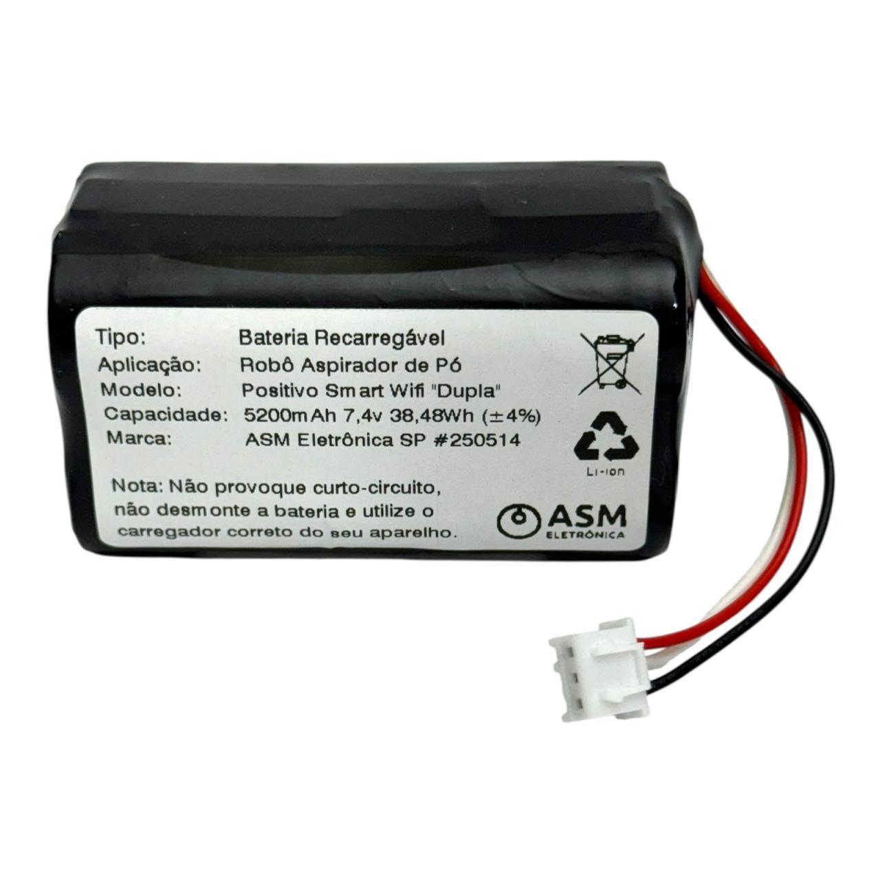 Bateria Dupla Robô Aspirador Positivo Smart Wifi 5200Mah