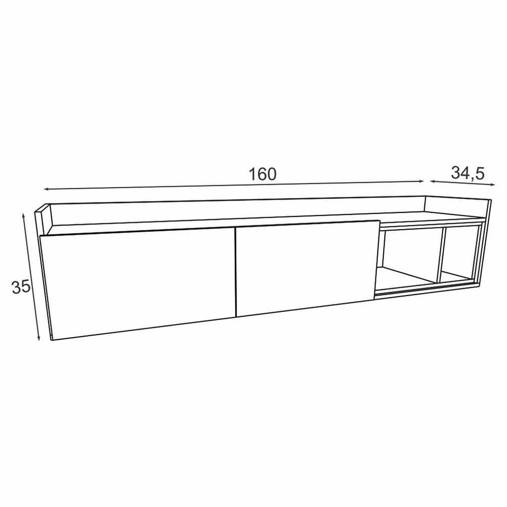 Miniatura Rack Suspenso Para Tv Preto Madeirado