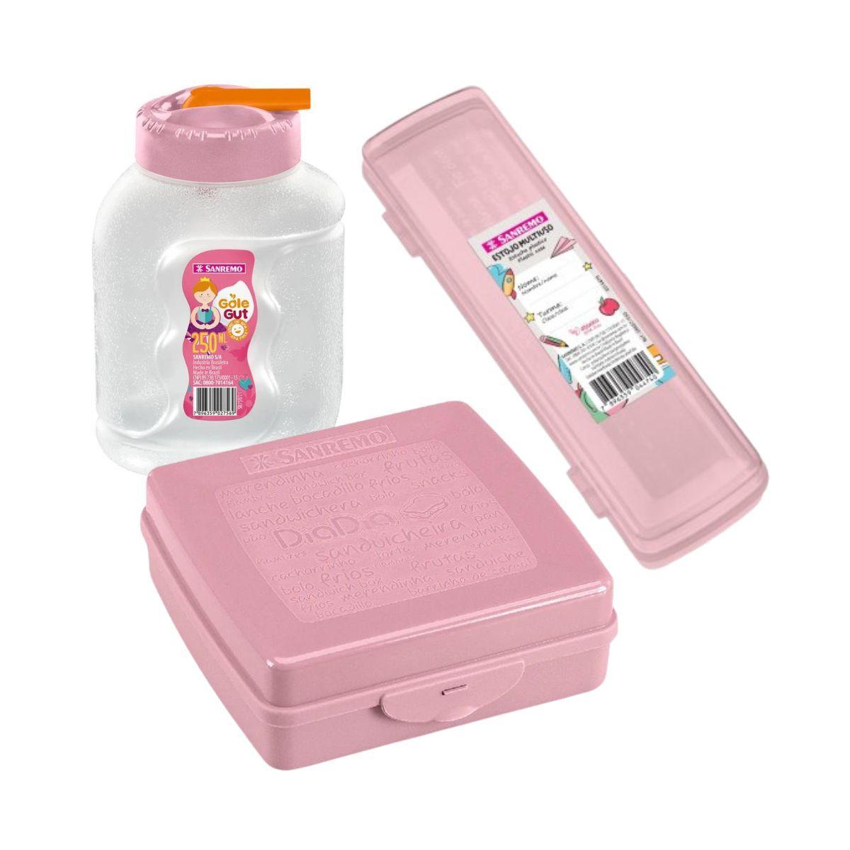 Miniatura Kit Sanduicheira + Garrafinha 250 Ml + Estojo/Porta Escova