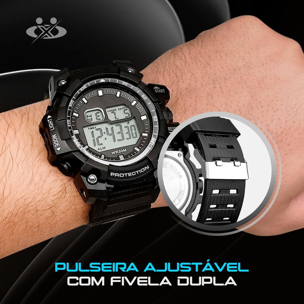 Miniatura Relógio Masculino Digital Prova Dagua + Relogio Bracelete
