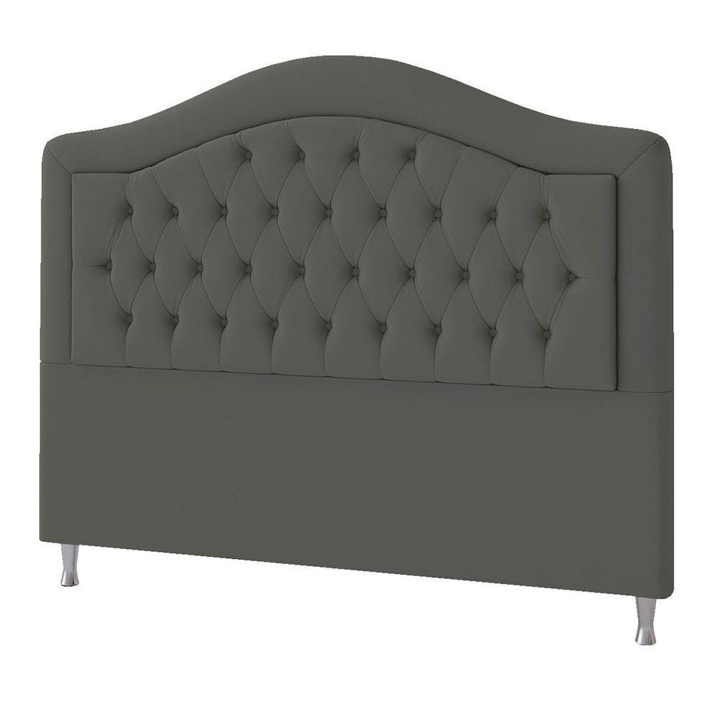 Miniatura Cabeceira King ághata P04 195 Cm Suede Cinza Escuro Tca 958