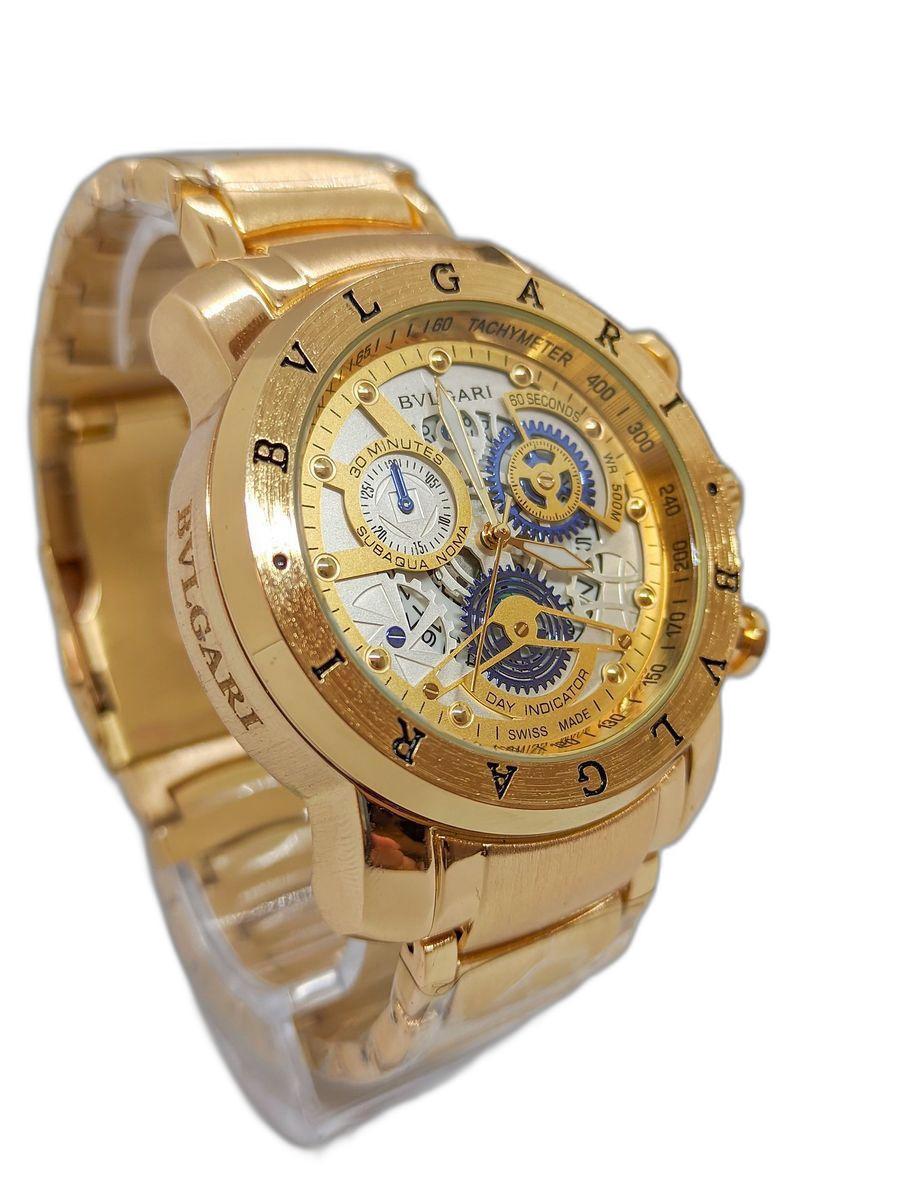 Miniatura Relogio Skeleton Luxo Aço Inoxidável Pesado Brilhante