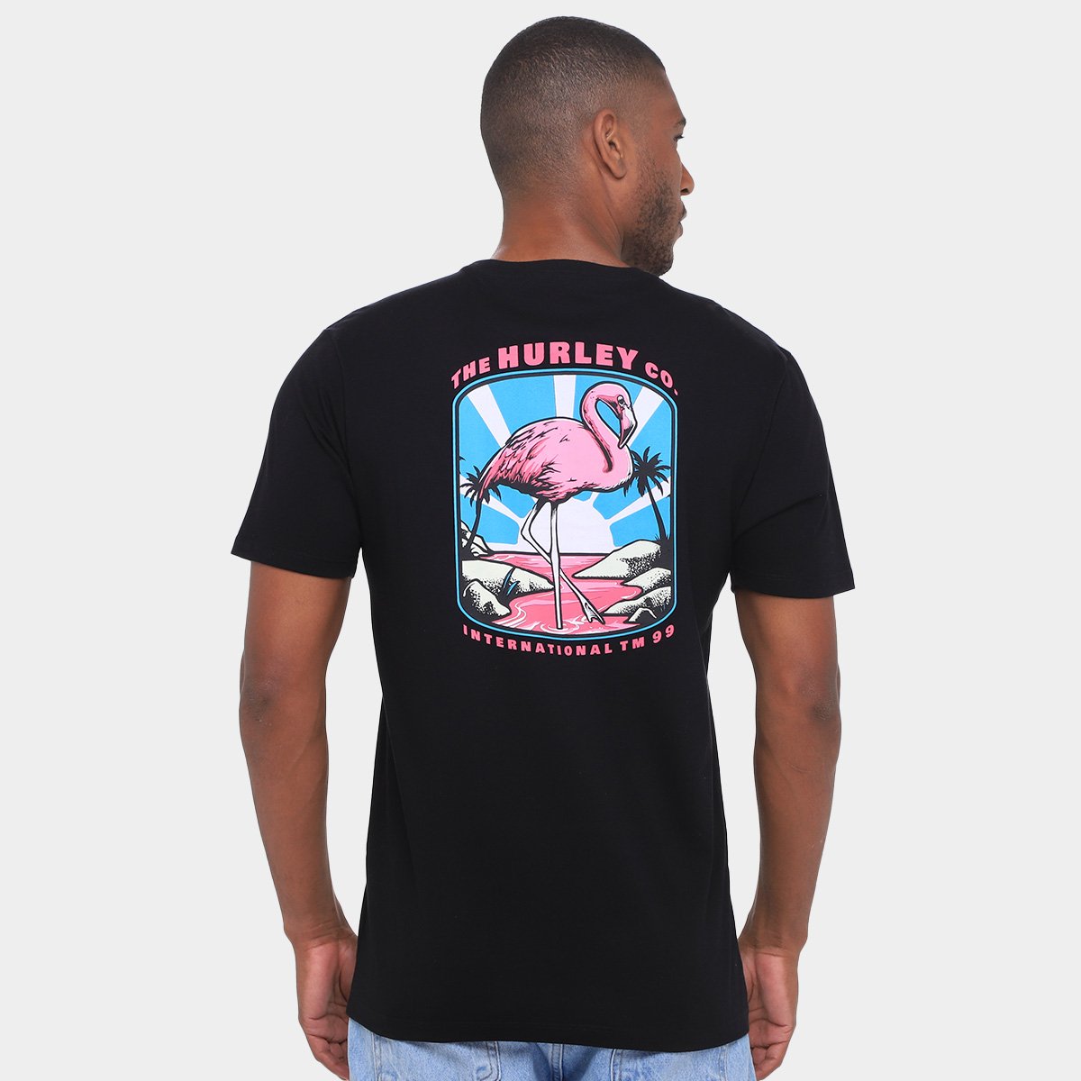 Miniatura Camiseta Hurley Flamingo Masculina Preto - G
