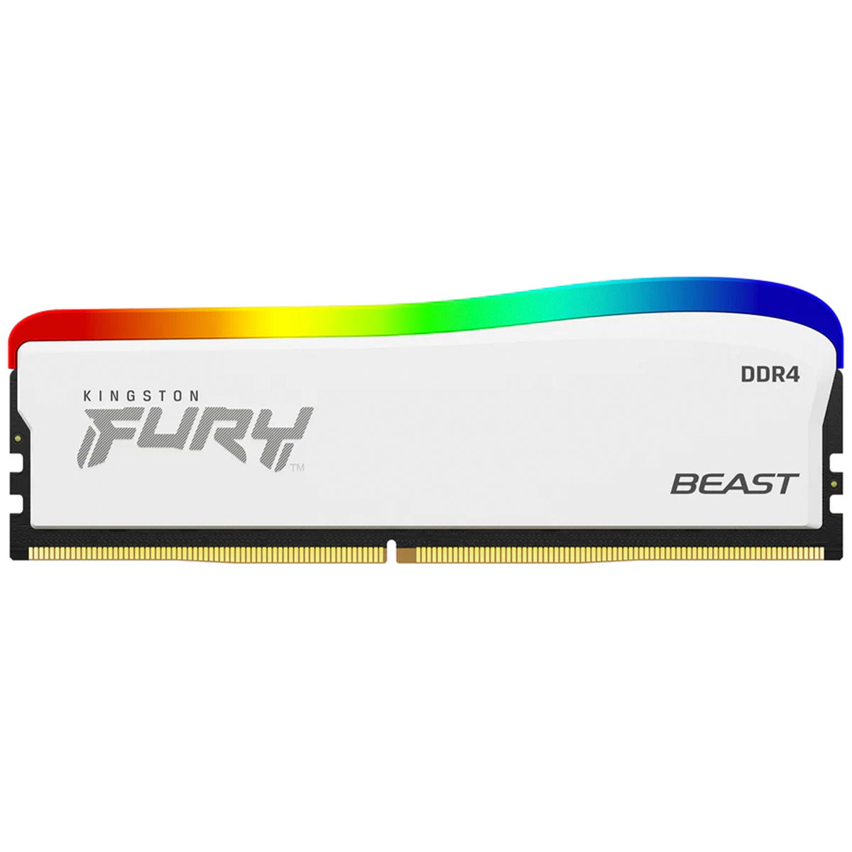 Miniatura Memória Gamer Kingston Fury Beast, 8GB, DDR4, 3200MHz, CL17, RGB, Branco - KF432C16BWA/8