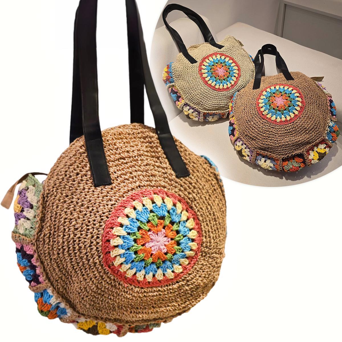 Miniatura Bolsa Artesanal Redonda Crochê Praia Verão Forrada