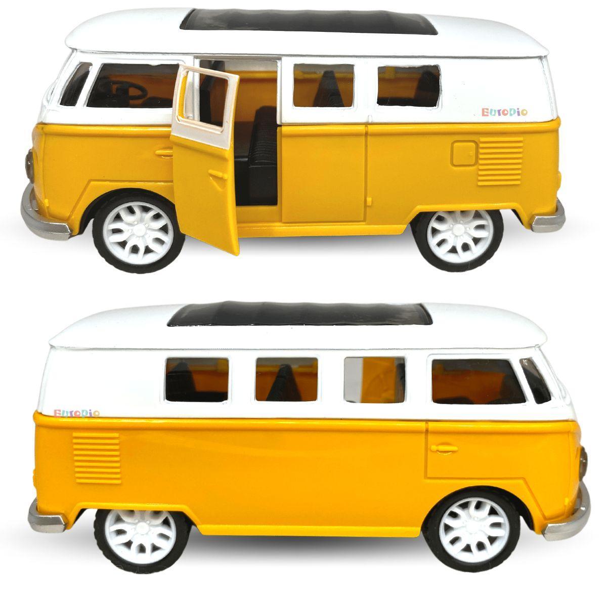 Miniatura Carrinho Miniatura Kombi De Plástico Rígido - Amarelo