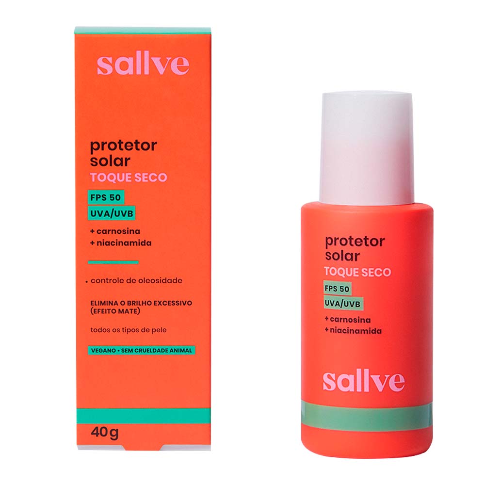 Protetor Solar Facial Toque Seco Sallve FPS50 40g