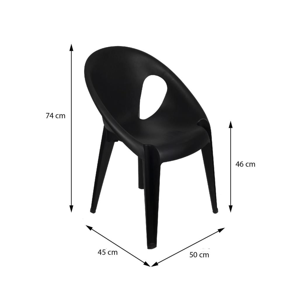 Miniatura Cadeira Polipropileno para Sala de Jantar Drop Fendi