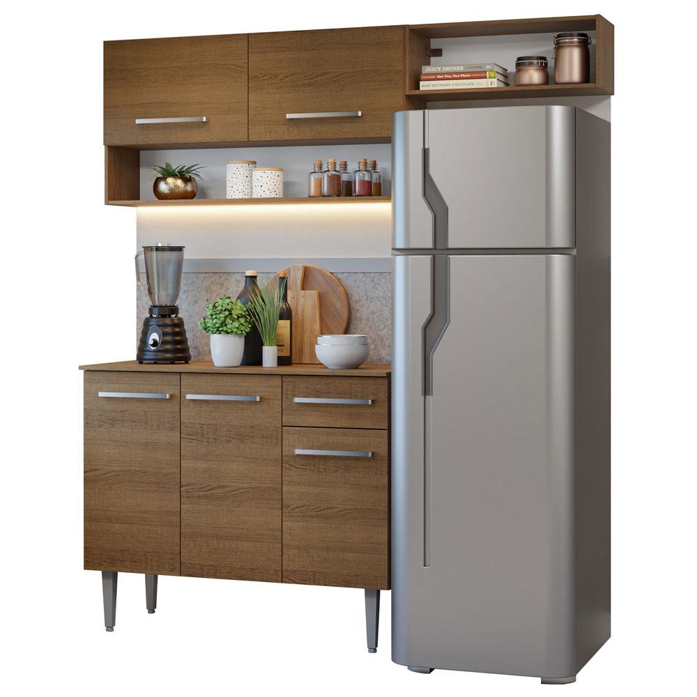 Miniatura Armário de Cozinha Compacta 165cm Emilly Madesa 08 Rustic