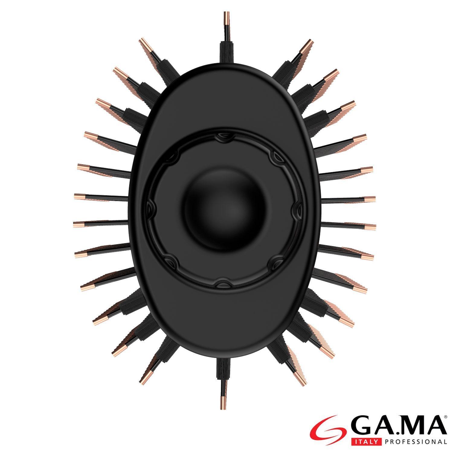 Miniatura Escova Secadora Gama Italy Stylish Keration Brush 3D Preta e Cobre Metálico - KERATION Bivolt