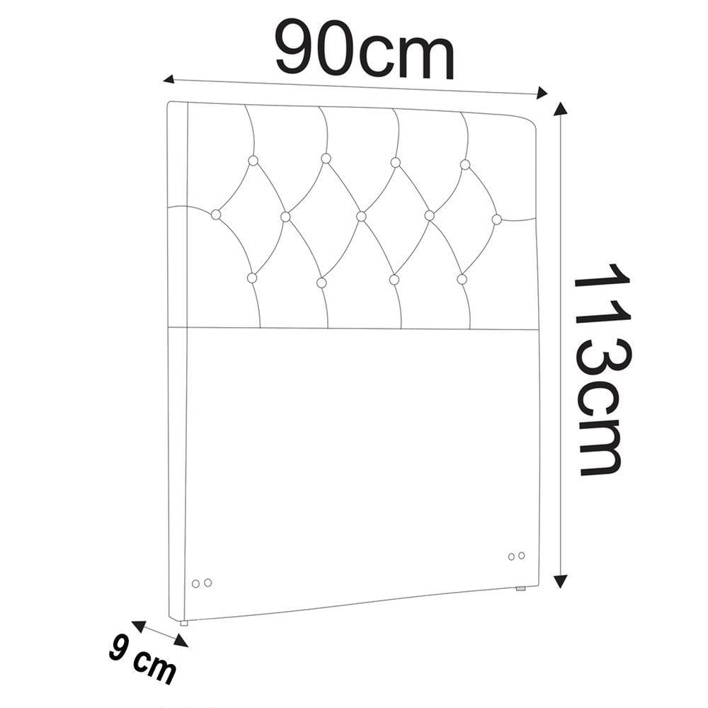 Miniatura Cabeceira Cama Box Solteiro 90Cm Elisabeth Com Frame - Móveis Roperi Suede Preto