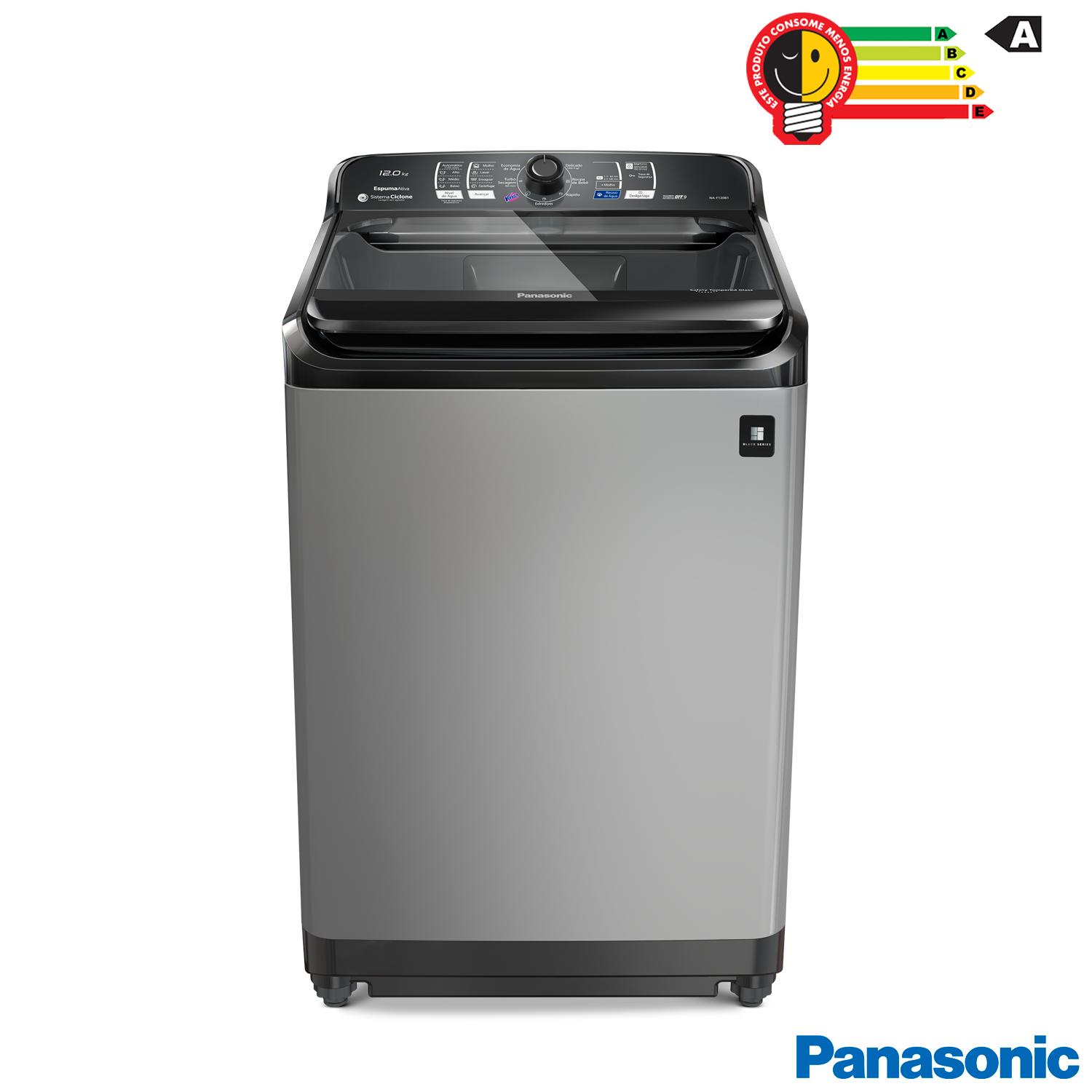 Miniatura Lavadora de Roupas Panasonic 12kg Titânio com 08 Programas de Lavagem - NA-F120B1TA 110