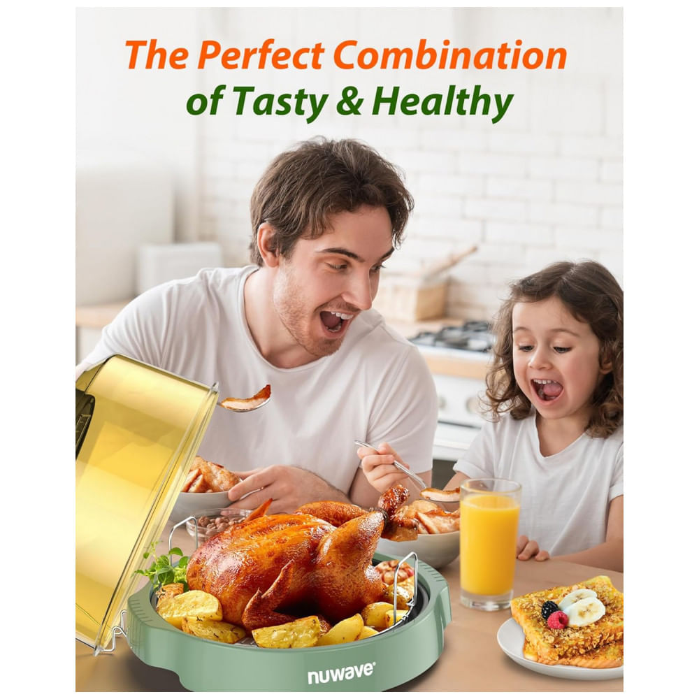 Miniatura Forno Nuwave Oven Pro Plus 2 Air Fryer Oliva Selvagem Convecção Infravermelho Sem Descongelar 4,5 kg 120V
