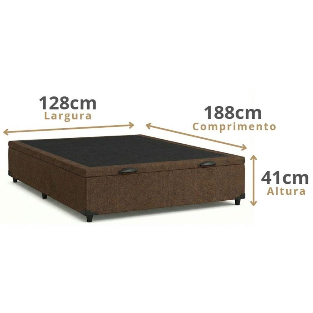 Miniatura Cama Box C/bau Casal 1.38 Linhao Marrom