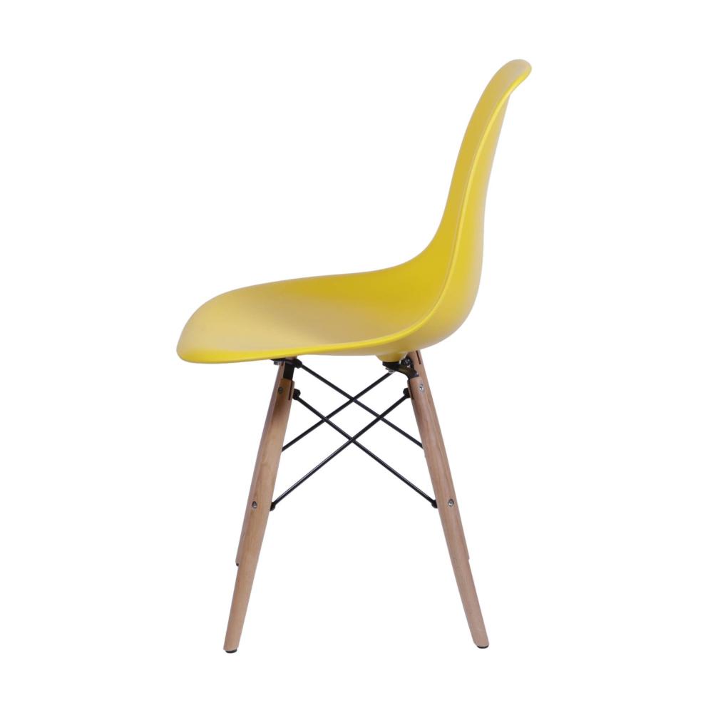Miniatura Conjunto 2 Cadeiras Eames DKR Base Madeira OR Design Amarela