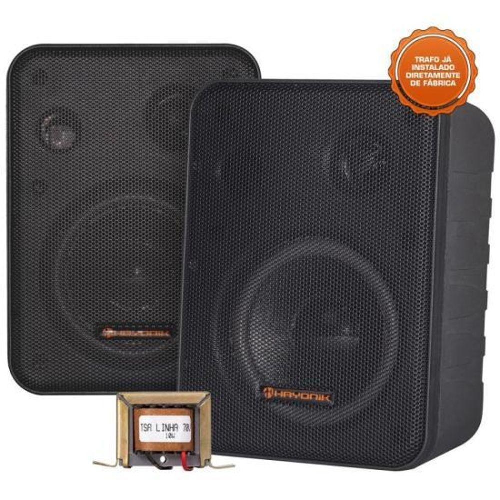 Miniatura Caixa Acústica Com Trafo 70v(10w) Ambience Line Msb60nc Preta Hayonik - Par / 2 [f003]