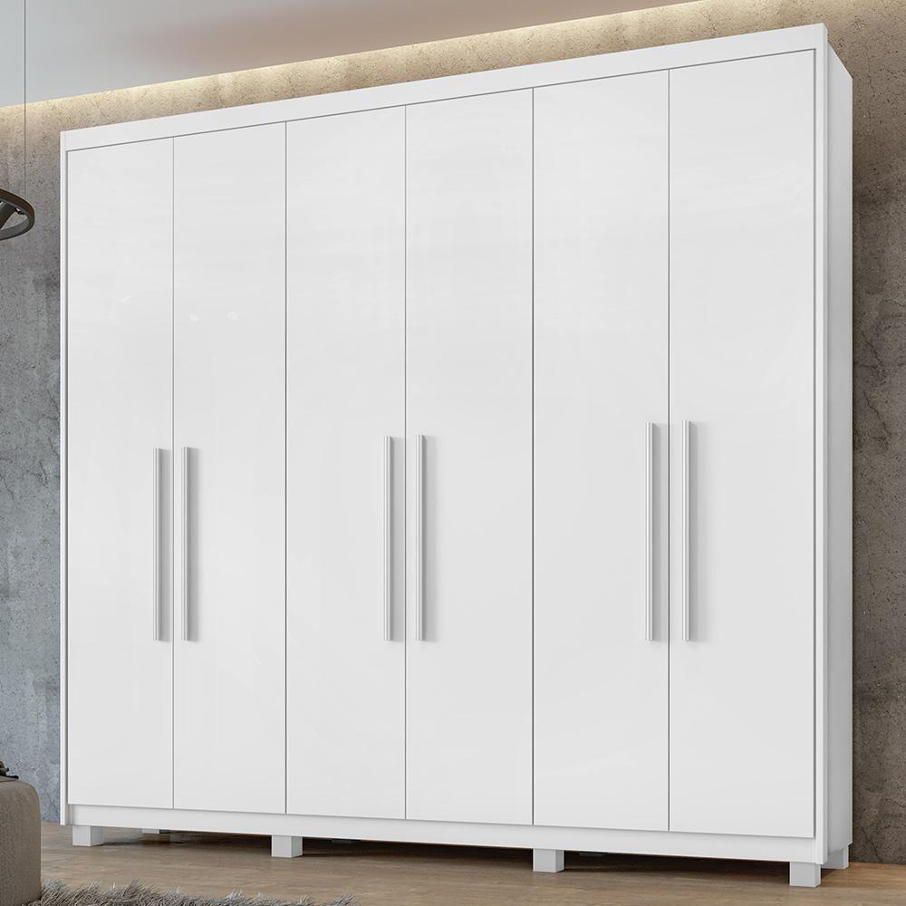 Miniatura Guarda Roupa Casal 6 Portas áries Lopas Branco