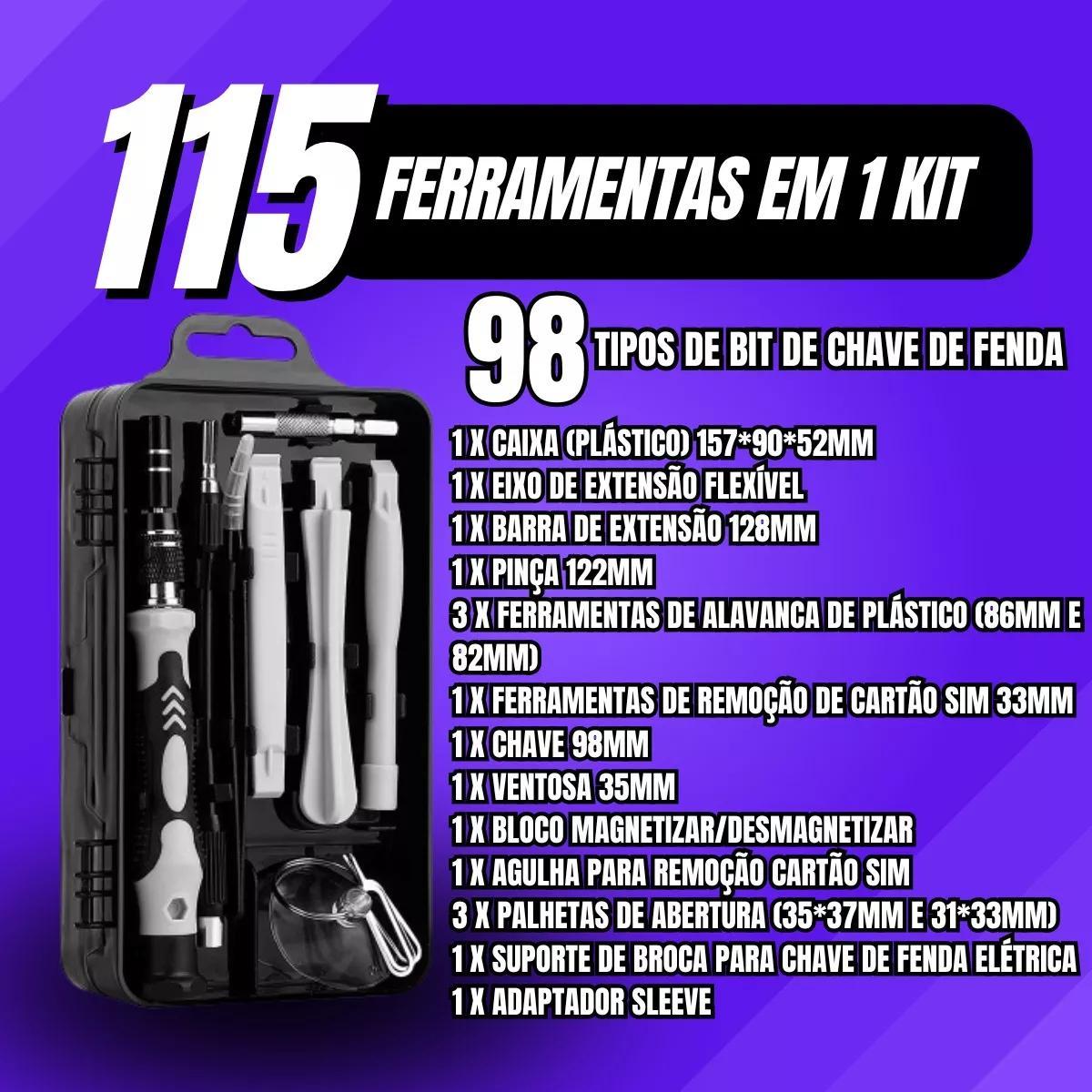 Miniatura Kit Chave De Precisão 115 Em 1 Para Celular Notebook Pc