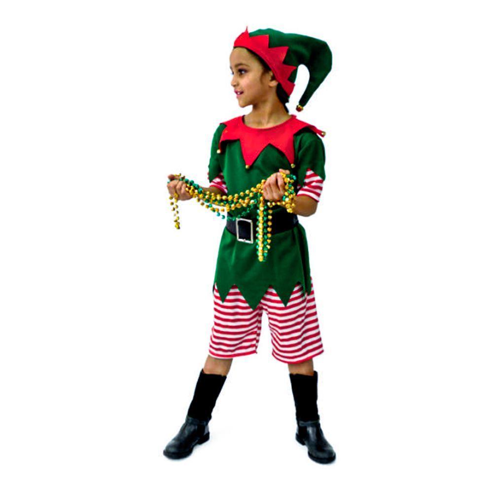 Miniatura Fantasia De Duende Infantil Masculino Curta Com Gorro Tamanho Gg
