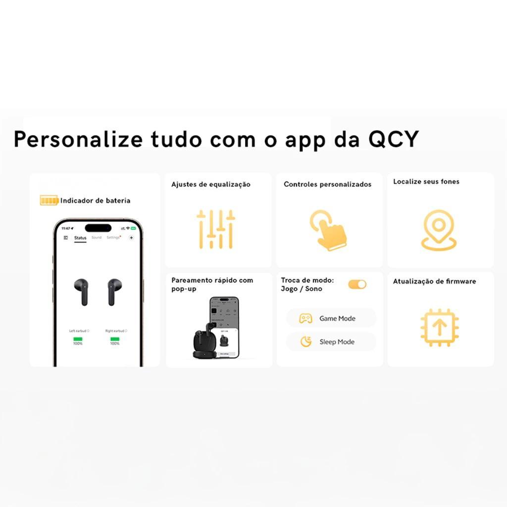 Miniatura Fone De Ouvido Qcy Air Anc T41 Bluetooth 5.4 Anc - E10 T20