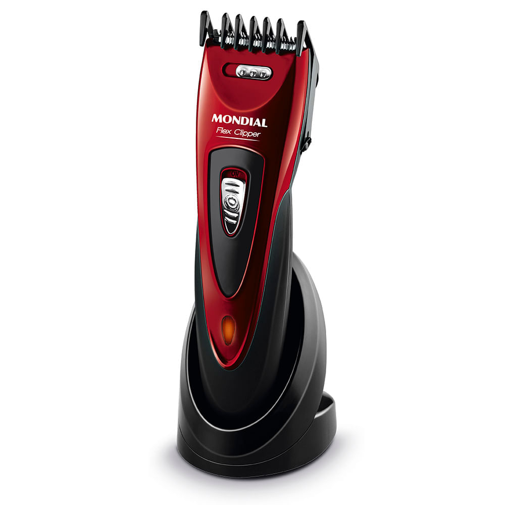 Miniatura Cortador de Cabelos Mondial Flex Clipper CR-04 CORTADOR CABELO-BIV-VERMELHO/PRETO