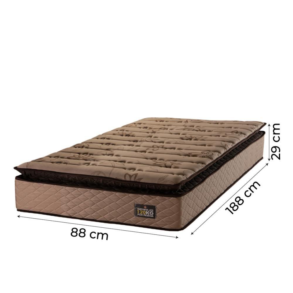 Miniatura Colchão Solteiro Espuma D33 Pillow Top Van Gogh 88x188x29cm Marrom Hellen - Café