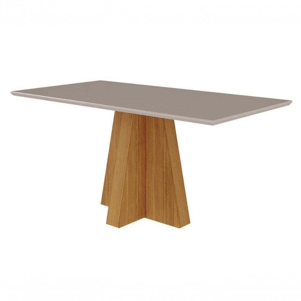 Miniatura Conjunto Sala De Jantar 160x80 Tampo Mdf/vidro 6 Cadeiras Maia Cimol Nature/offwhite