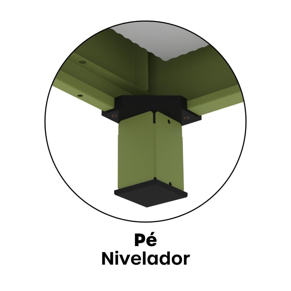 Gaveteiro Mapoteca para Escritório de Aço Fixa com 10 Gavetas Industrial Verde/Cinza