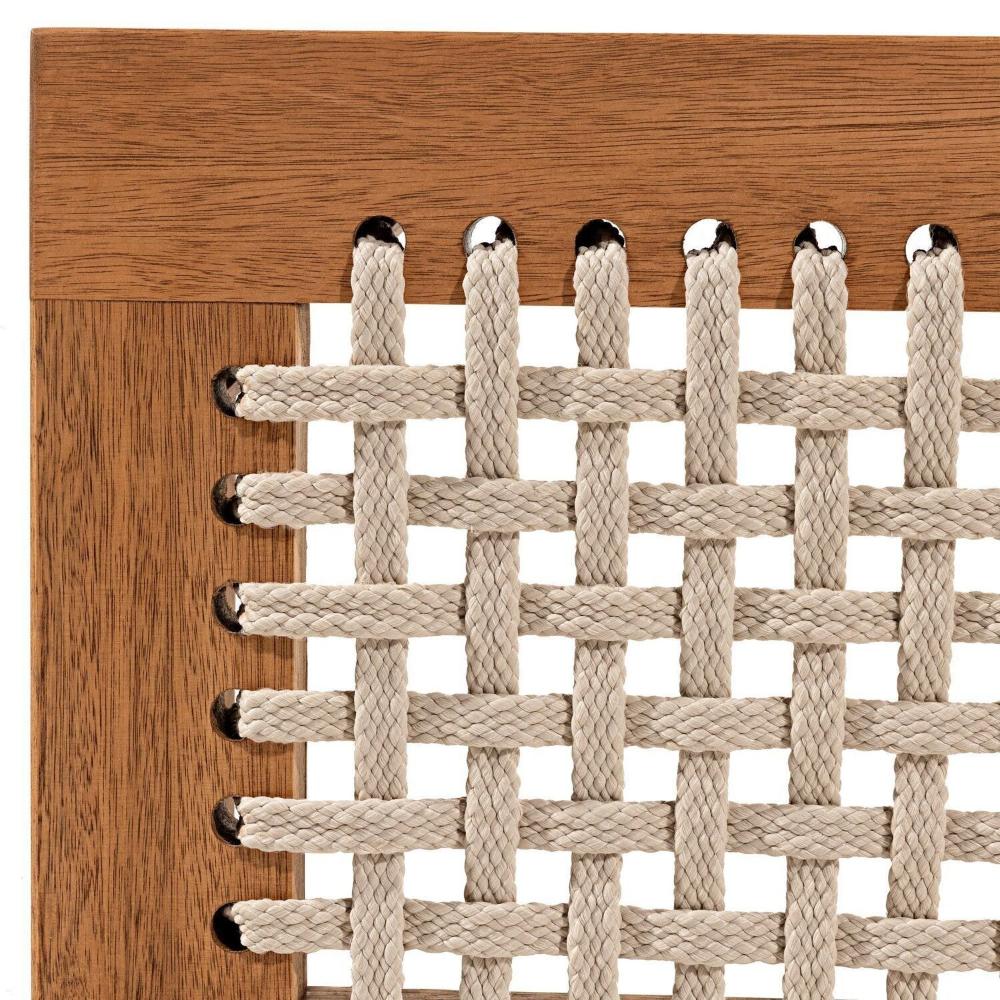 Conjunto 1 Banco 4 Cadeiras e 1 Mesa 180cm Traço Stain Jatobá/Corda Areia