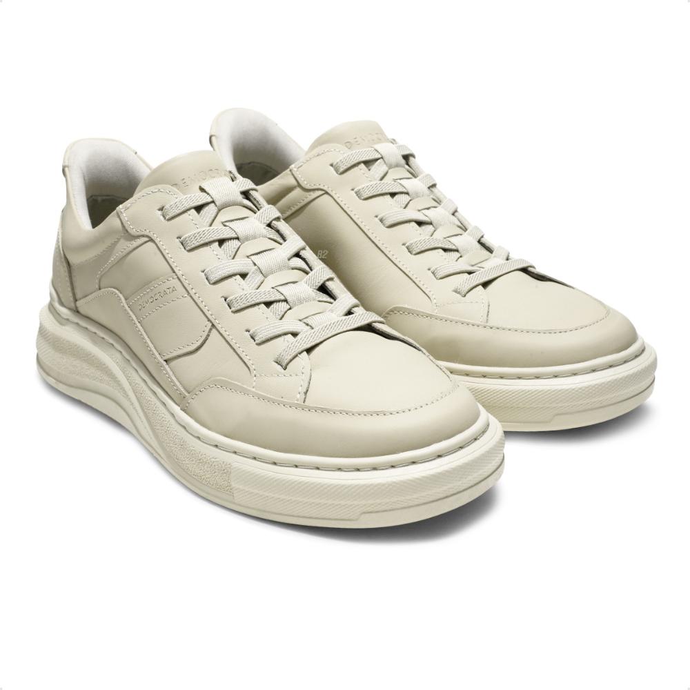 Sapatênis Democrata Pace Calce Fácil Casual Masculino Bege / Creme - 37