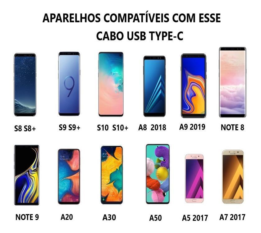Cabo Usb Tipo C Samsung S8 S9 A8 Note 8