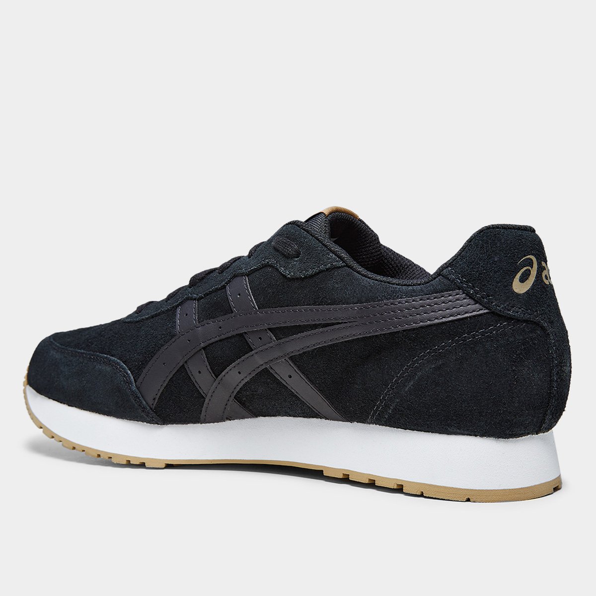 Miniatura Tênis Couro Asics Forest Masculino Preto+Bege - 38