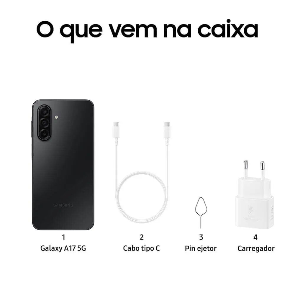 Miniatura Smartphone Samsung Galaxy A17 5G 128GB - Preto, RAM 4GB, Tela 6.7", Câmera Tripla 50MP + Selfie 13MP