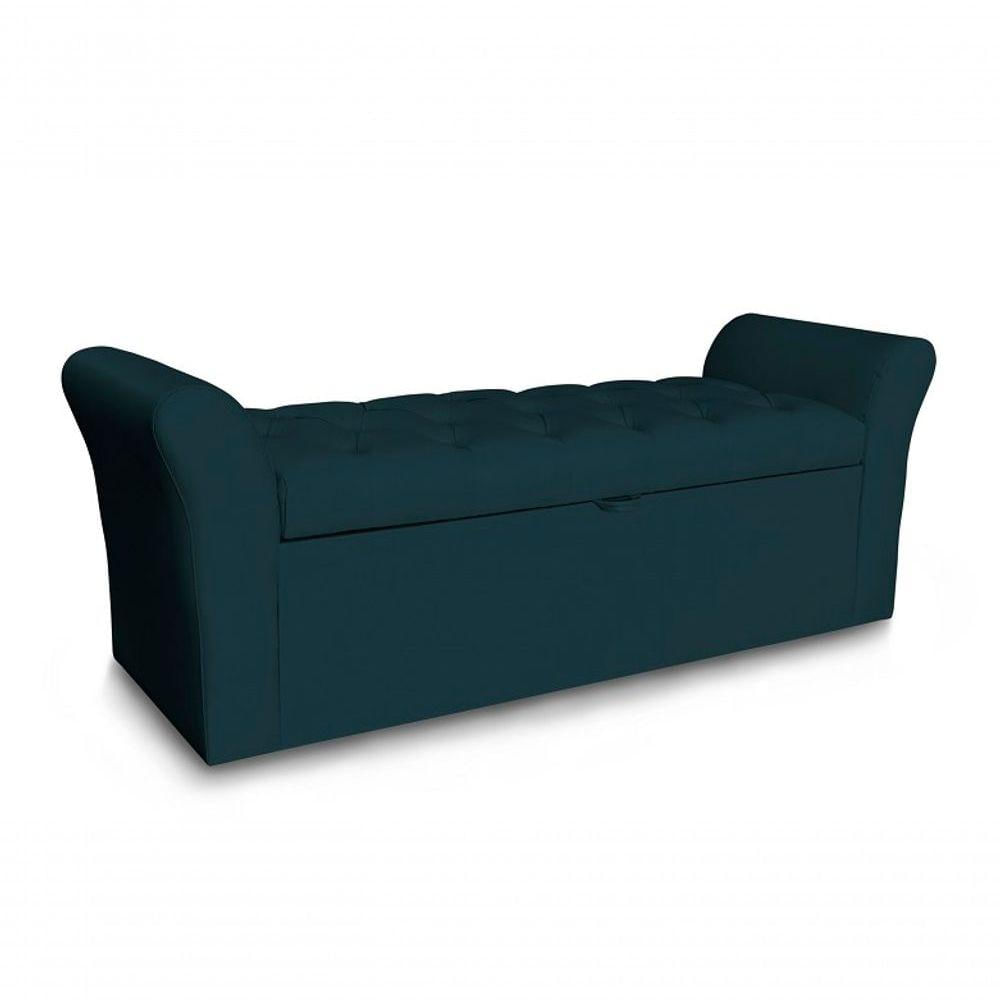 Miniatura Recamier Baú Egeo 140x55 Suede Azul Royal - Bandiera Decor