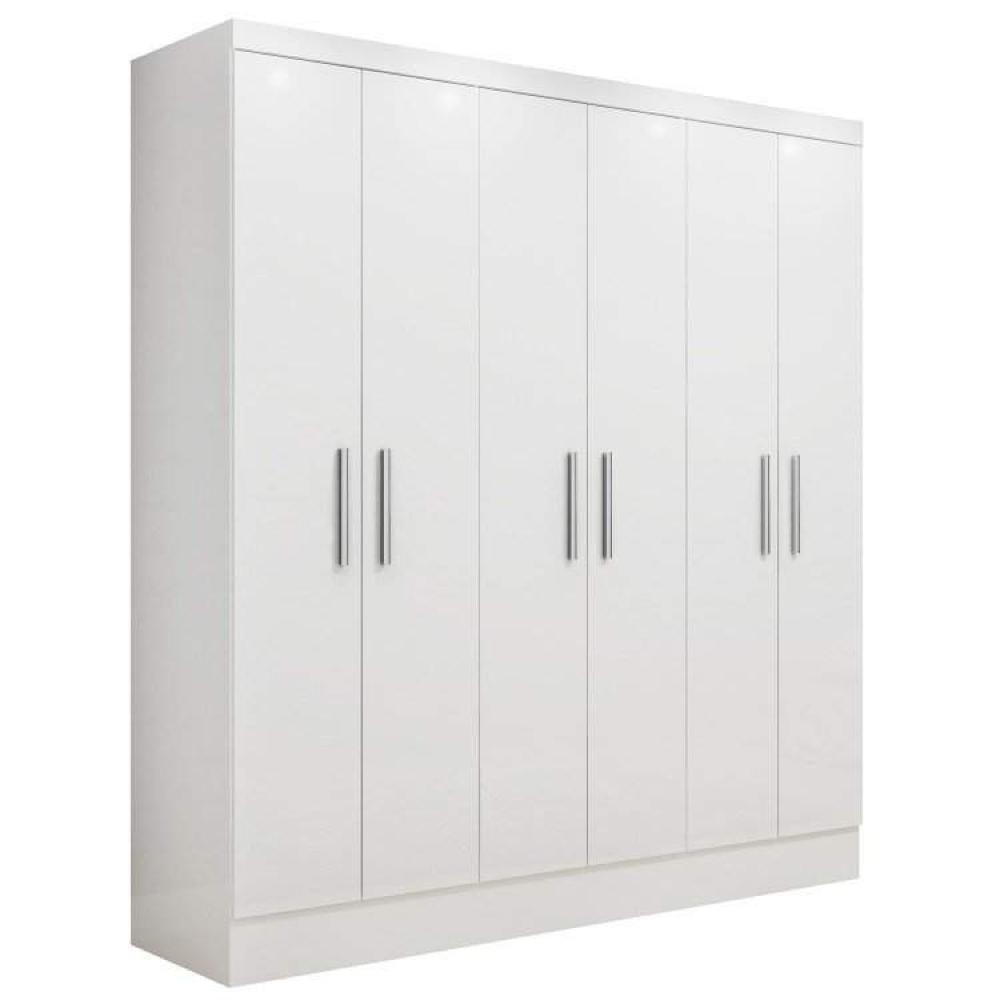 Miniatura Guarda Roupa Casal 6 Portas 2 Gavetas Paris Espresso Móveis Branco