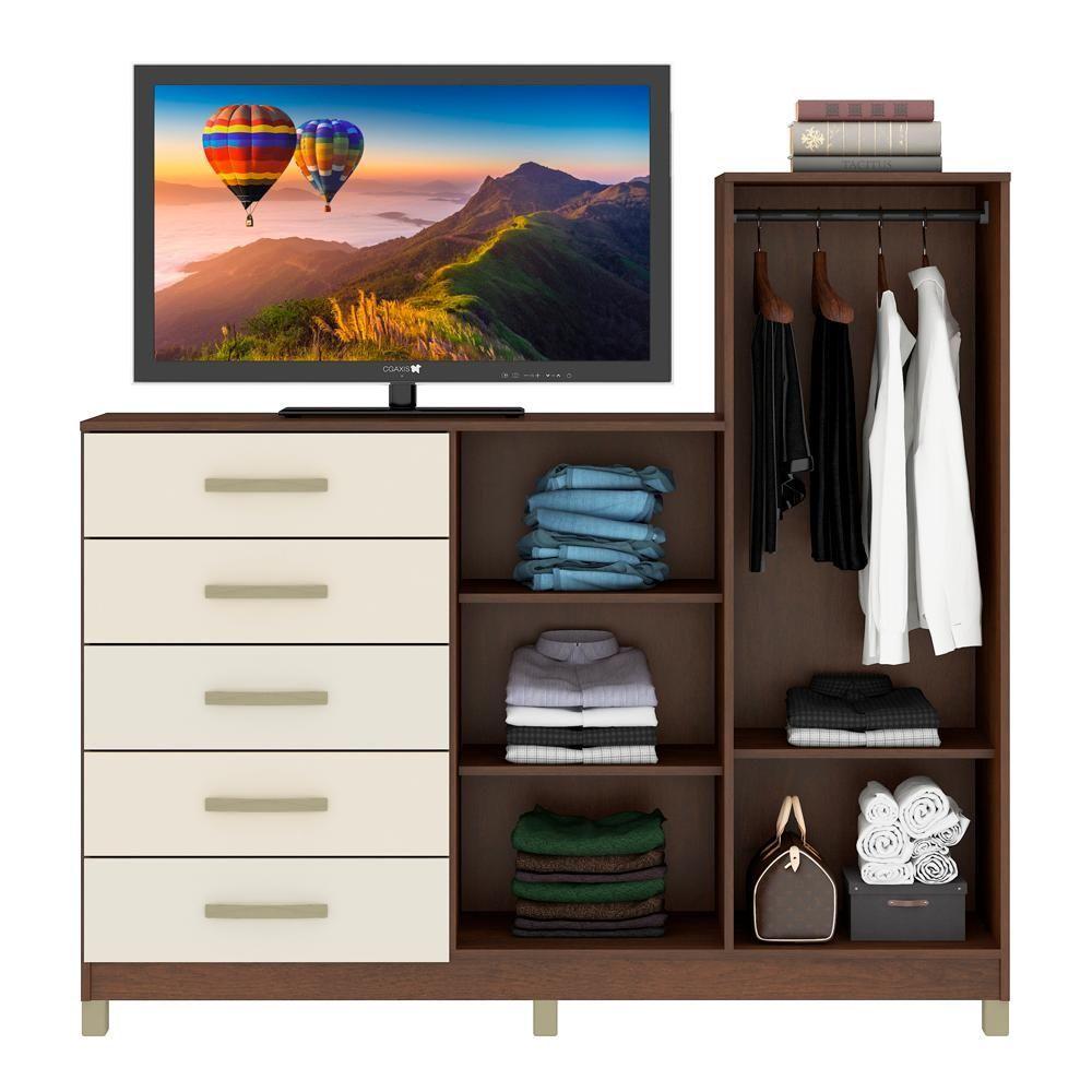 Miniatura Comoda 2 Portas Com Cabideiro Co170 Rustico Champagne Fell Rustico Champagne