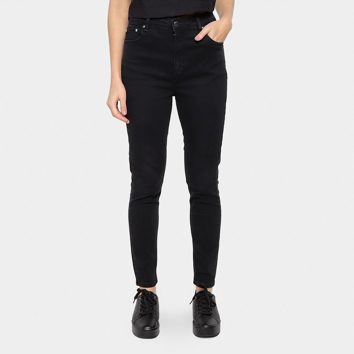 Miniatura Calça Jeans Lacoste Slim Fit Feminina Preto - 24