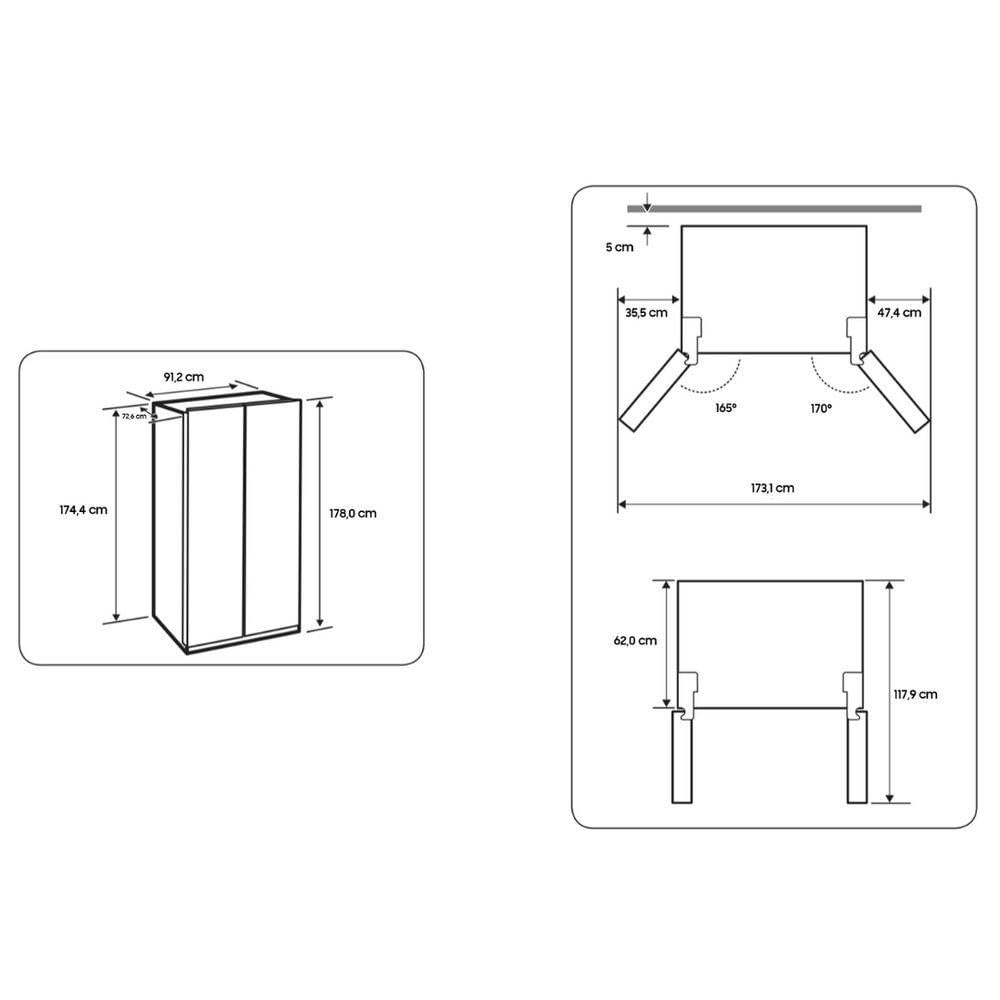 Miniatura Geladeira Samsung Side By Side RS60 602 Litros Inox Look RS60T5200S9/BZ 220V