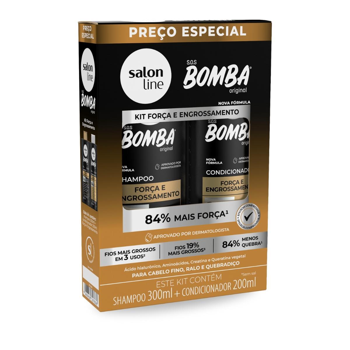 Miniatura Shampoo + Condicionador Sos Bomba Engrossamento Salon Line