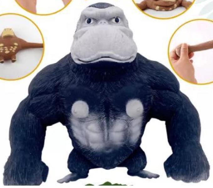 Miniatura Gorila 15Cm Grande Esmaga Antiestresse Macaco Estica Braço