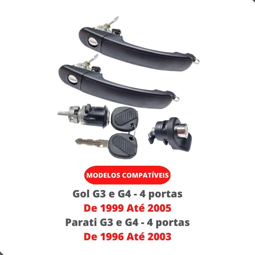 Jogo Maçaneta Porta Tampa Traseira Cilindro Ign Gol Saveiro - Un / 4