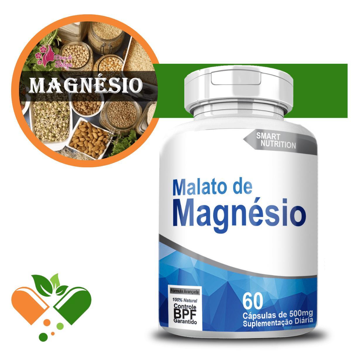 Miniatura Malato De Magnésio 500Mg 60 Cápsulas