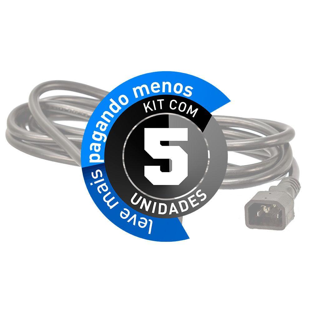 Miniatura Cabos De Força Extensor Iec C19 14Awg, 3 Mt - Kit 5